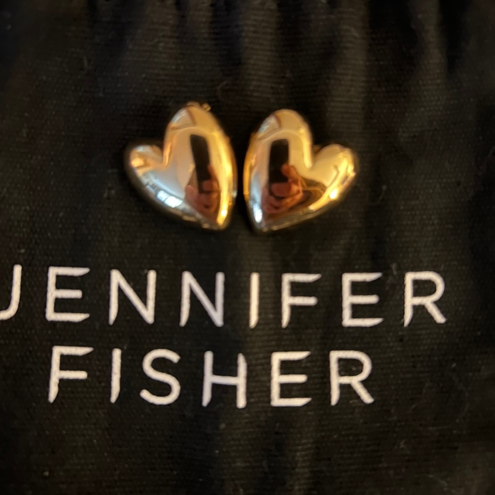 Jennifer Fisher small puffed heart gold earrings